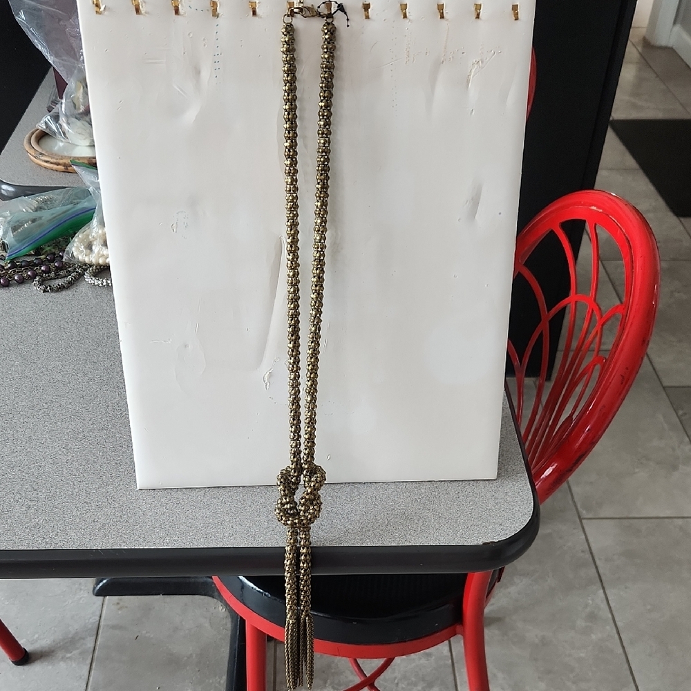 Source Unknown Gold Tassel Necklace